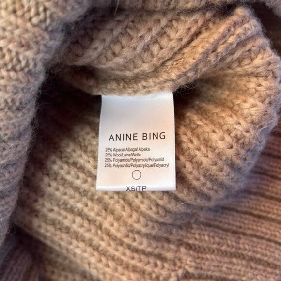 Anine Bing knit sweater wool alpaca Beige Turtleneck jumper neutral minimal XS - Picture 9 of 13